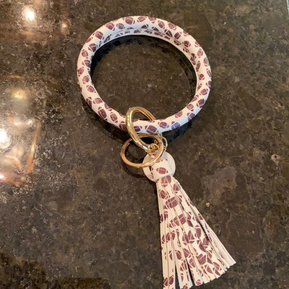 Wristlet Keychain w/ tassel football design